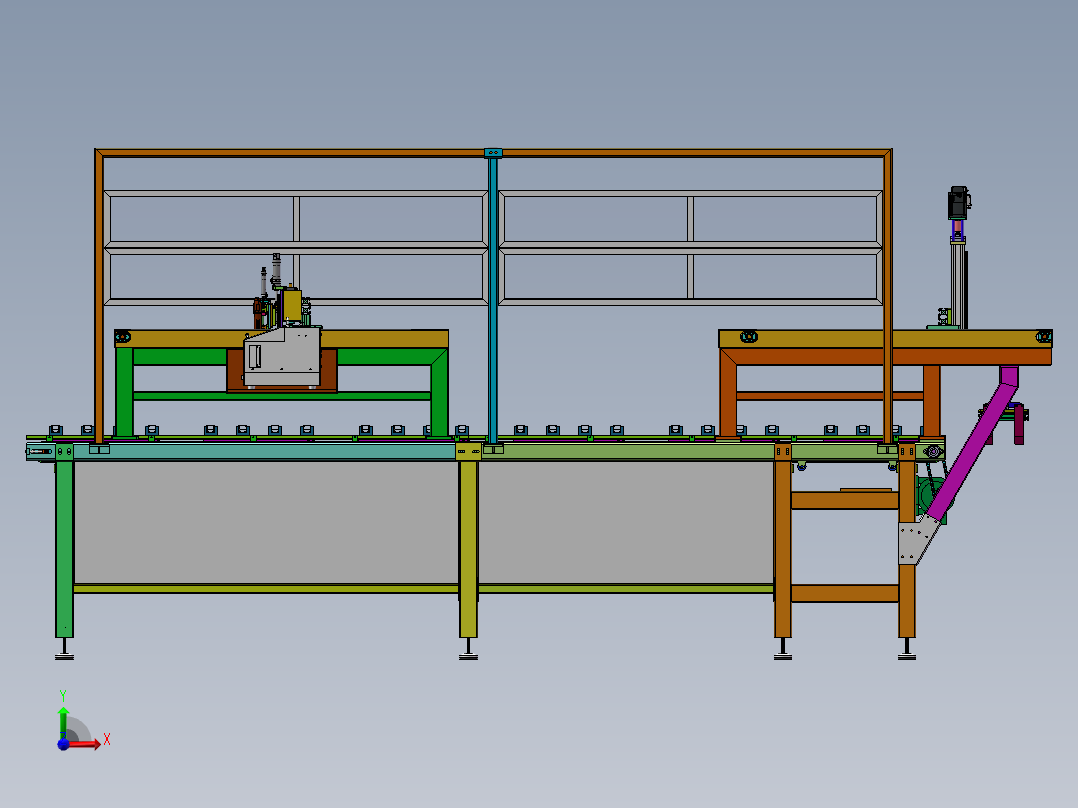 LED灯打螺丝组装收料打包设备前视图