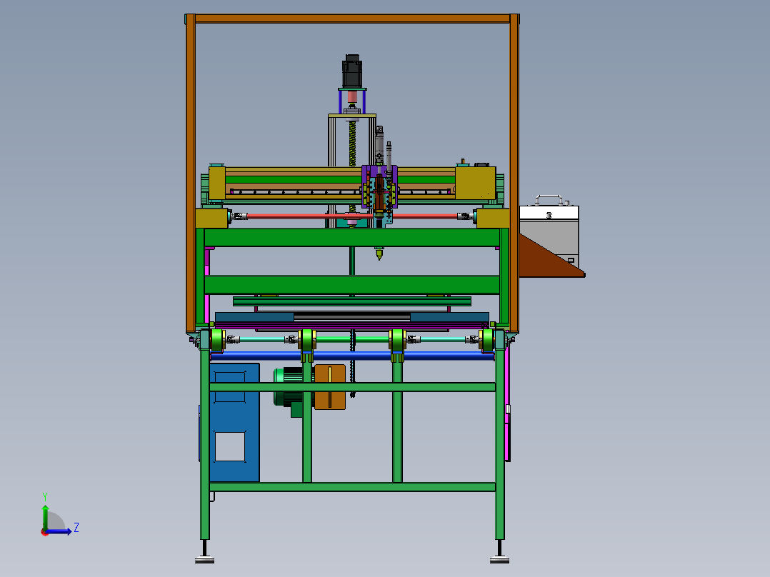 LED灯打螺丝组装收料打包设备左视图
