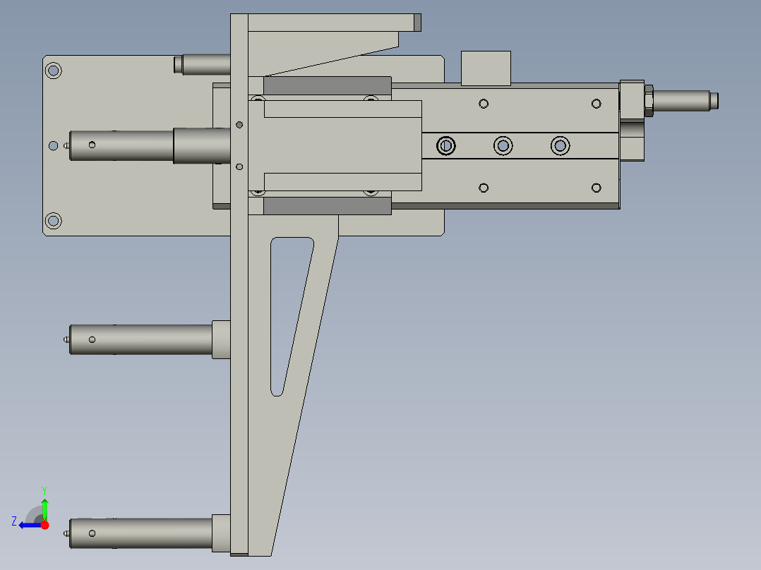 A2上齿轮抓取总成右视图