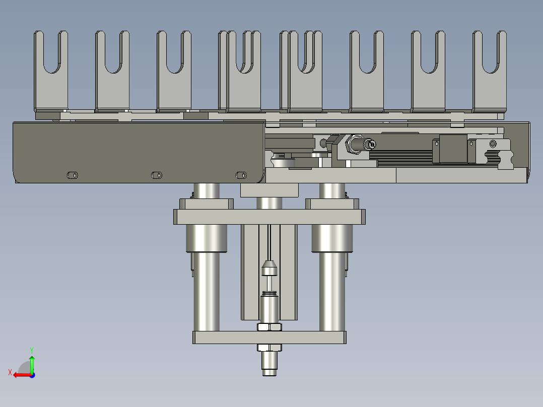 夹子拨杆组后视图