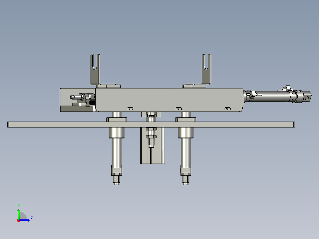 夹子拨杆组左视图
