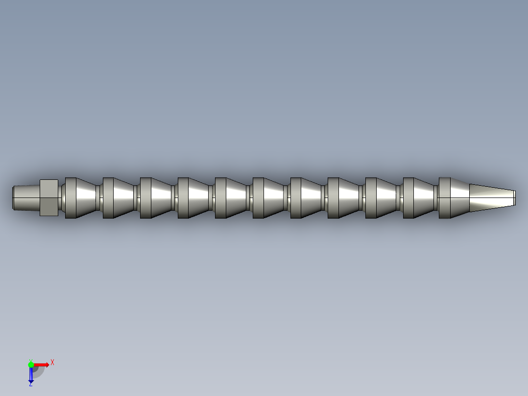 蛇形管-1分外牙10节长圆吹嘴俯视图