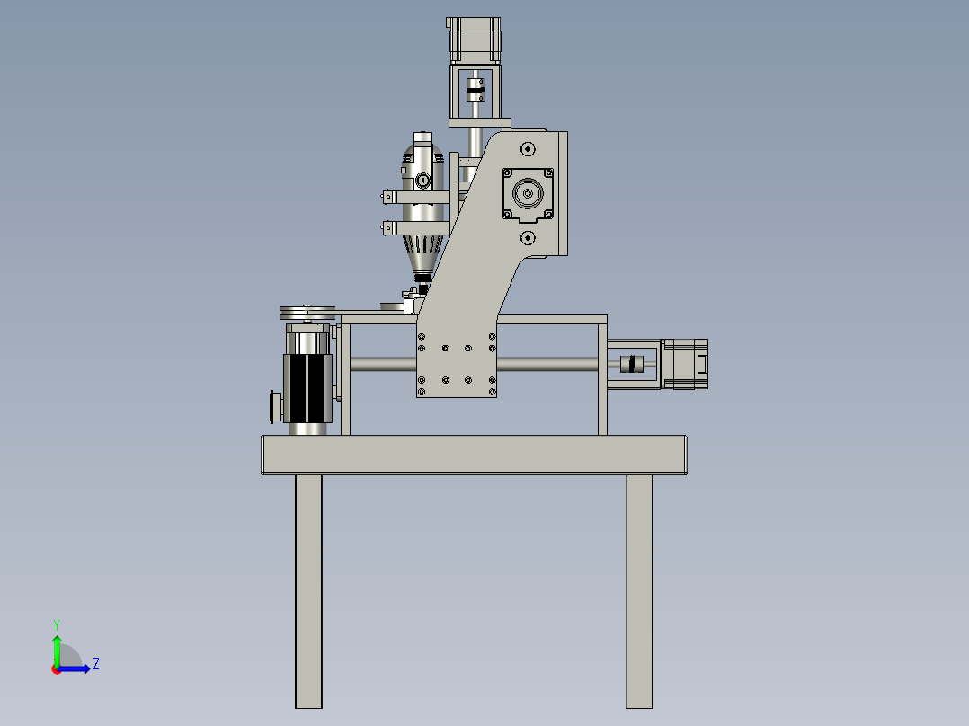 DIY数控车铣钻一体机左视图