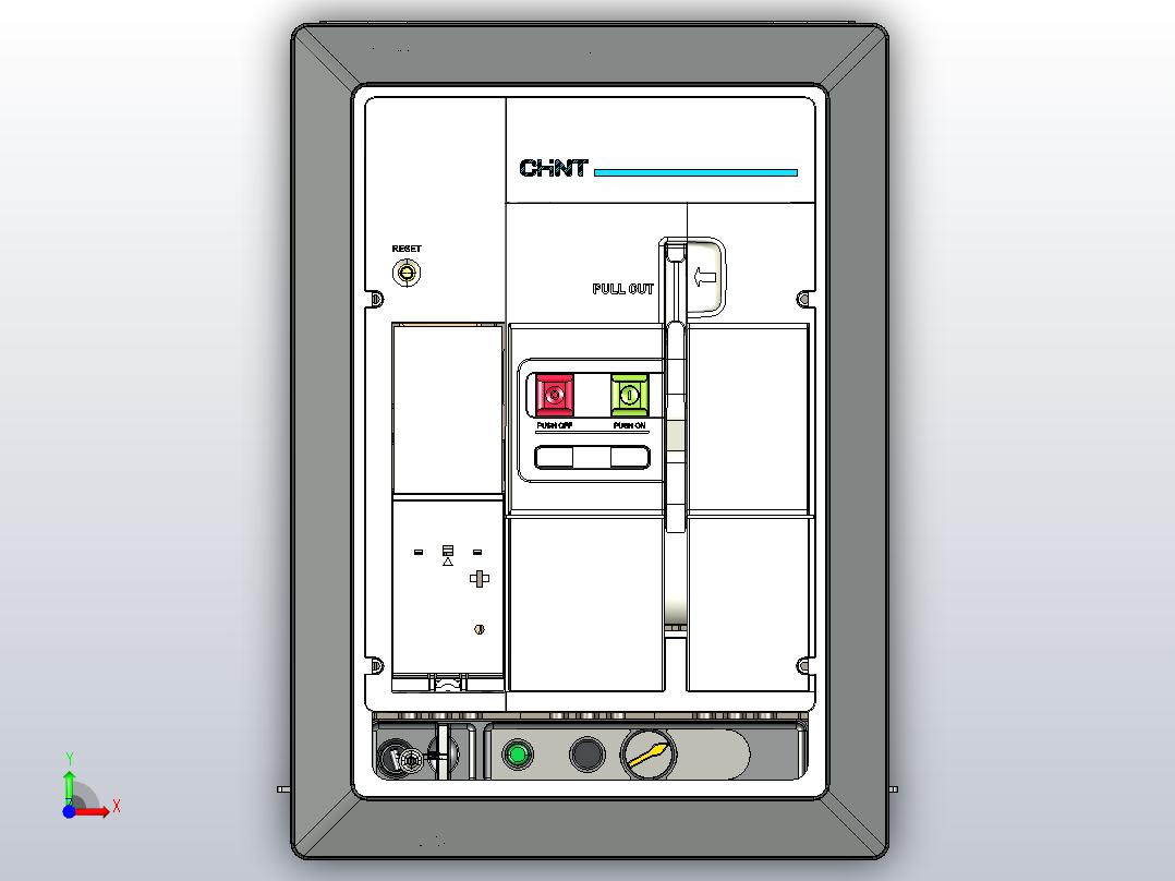 NA8-1600 1250A-1600A 3P 抽屉式-水平接线+门框202409前视图