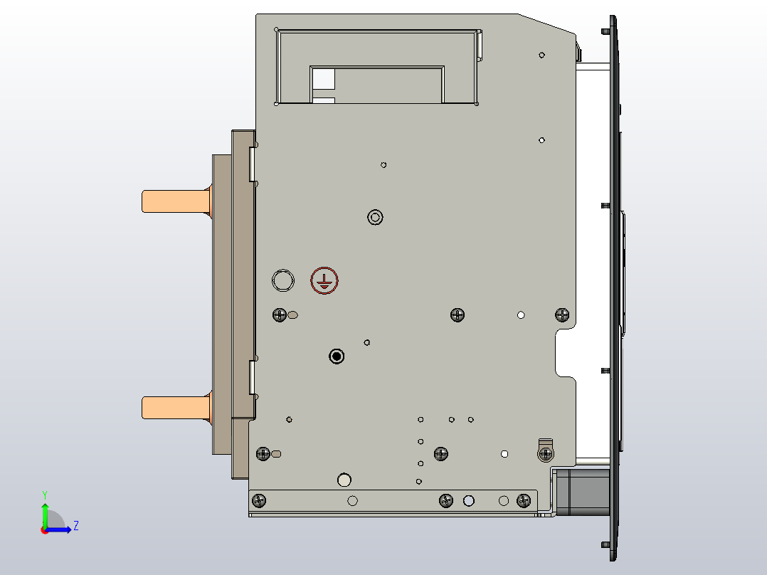 NA8-1600 1250A-1600A 3P 抽屉式-水平接线+门框202409左视图