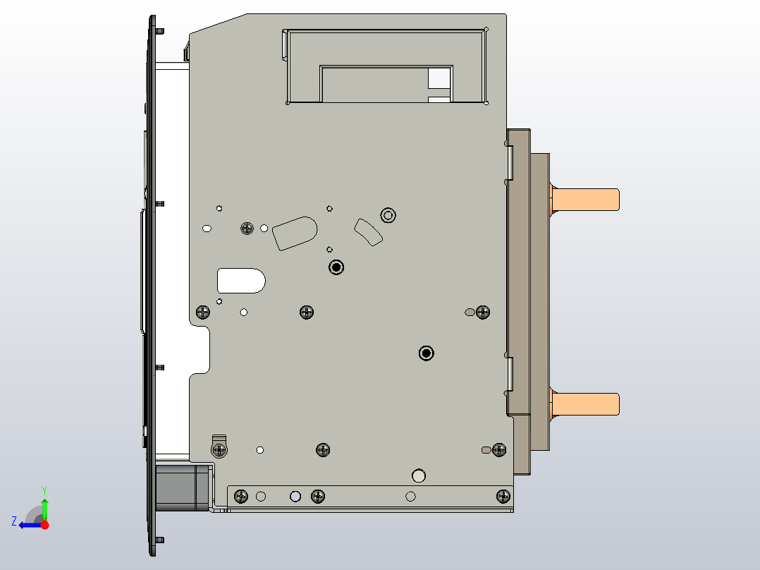 NA8-1600 1250A-1600A 3P 抽屉式-水平接线+门框202409右视图