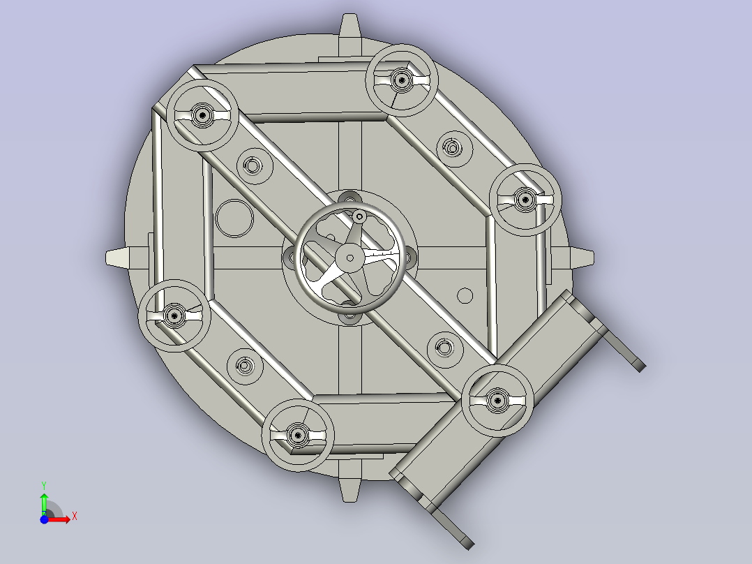 椭圆门机构前视图
