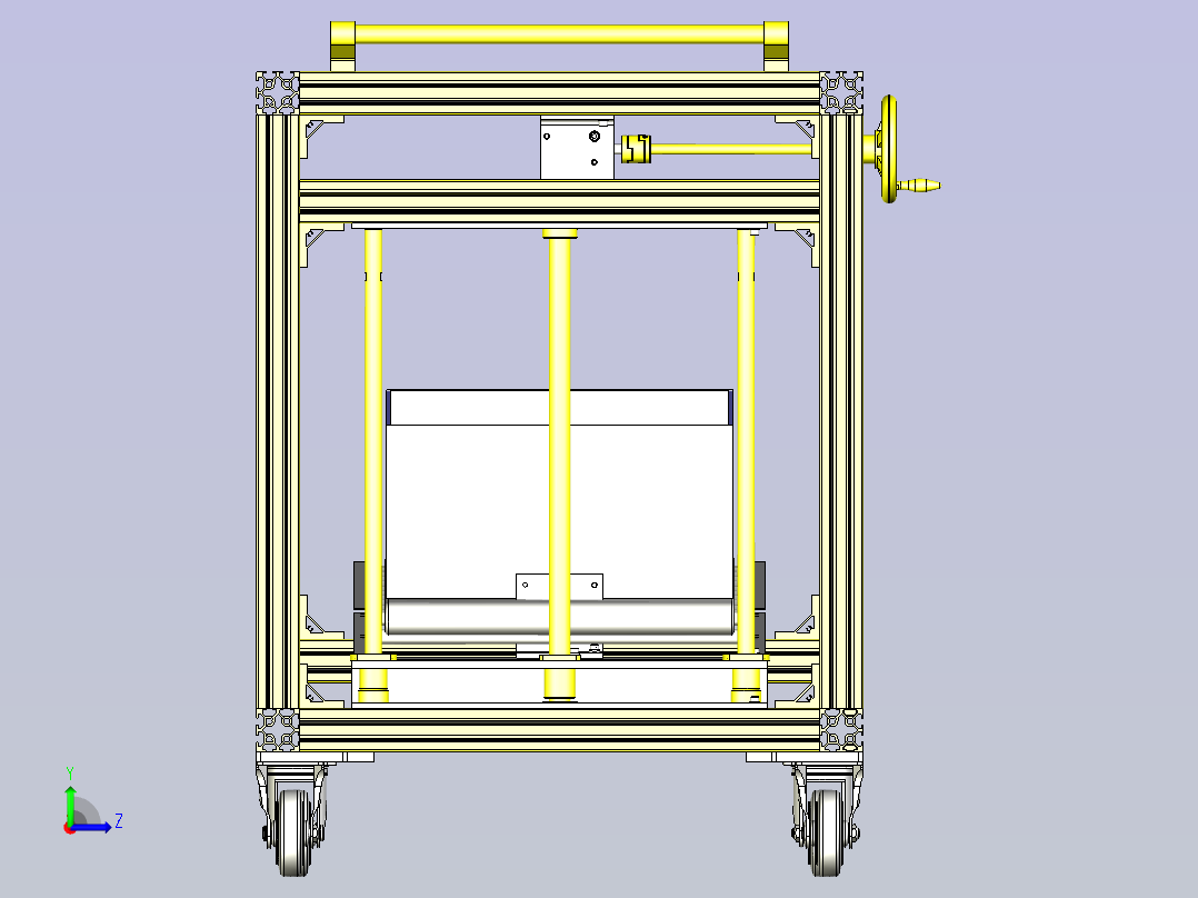 一款工件台提升机构3D模型左视图