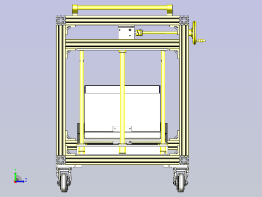 一款工件台提升机构3D模型左视缩略图