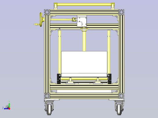 一款工件台提升机构3D模型右视缩略图