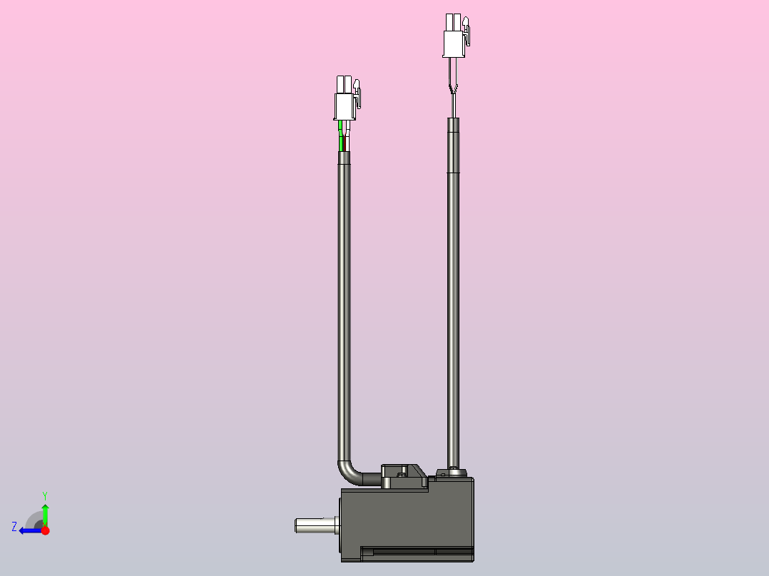 50W_键槽 不带刹车 带油封 增量伺服电机 (2)右视图