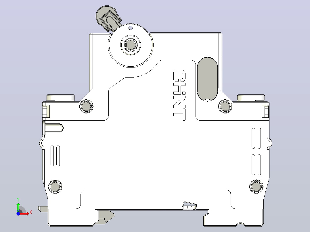NXB-63 1P&amp;N小型断路器三维模型202307前视图