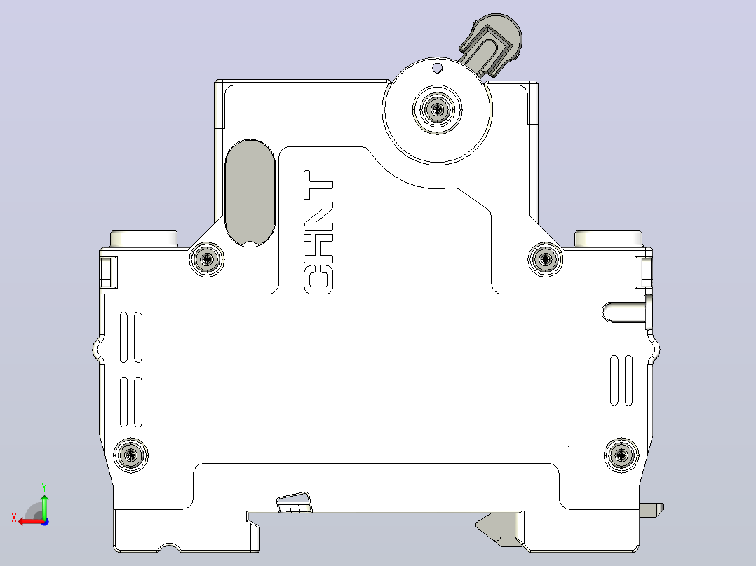 NXB-63 1P&amp;N小型断路器三维模型202307后视图