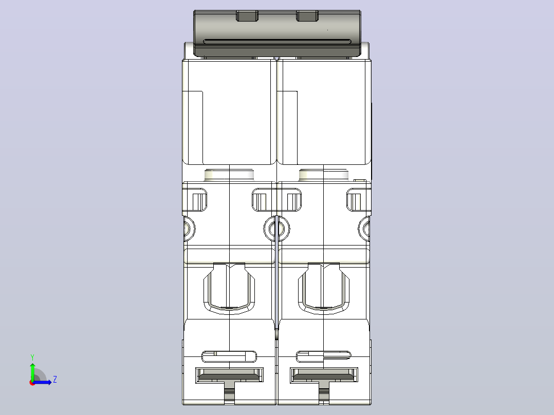 NXB-63 1P&amp;N小型断路器三维模型202307左视图