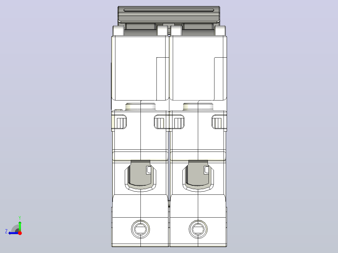 NXB-63 1P&amp;N小型断路器三维模型202307右视图
