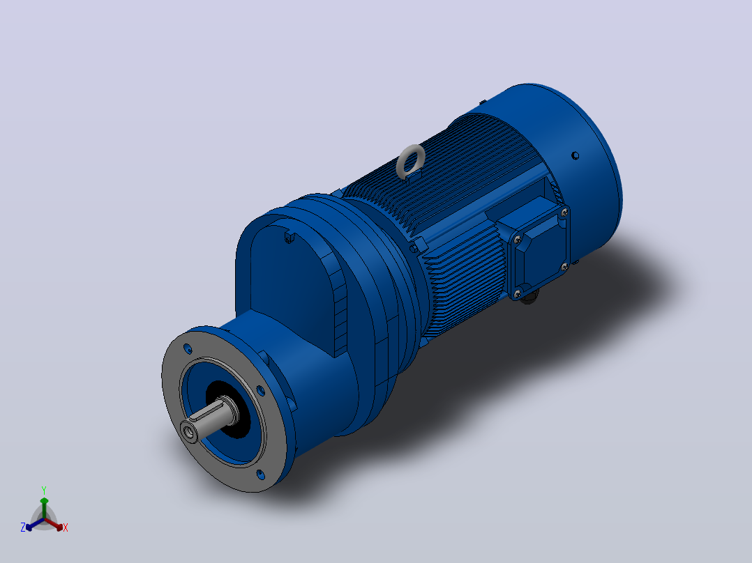RXF57法兰轴伸式安装斜齿轮减速机RX57-Y0.37-4P-71-M1-0°-Φ140主视图