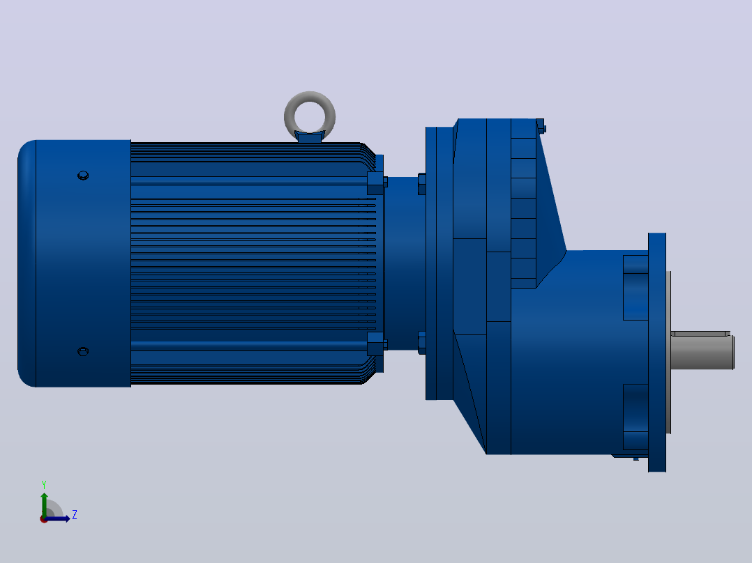 RXF57法兰轴伸式安装斜齿轮减速机RX57-Y0.37-4P-71-M1-0°-Φ140左视图