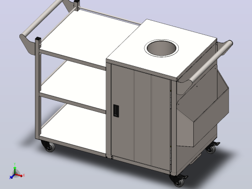 带垃圾桶柜的服务推车 1350 x 600 x 900 毫米