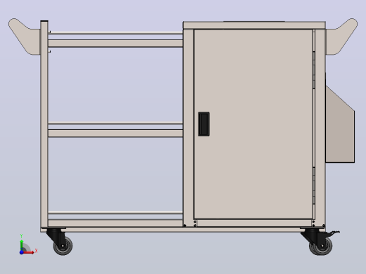 带垃圾桶柜的服务推车 1350 x 600 x 900 毫米前视缩略图