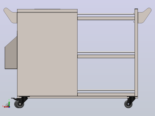 带垃圾桶柜的服务推车 1350 x 600 x 900 毫米后视缩略图
