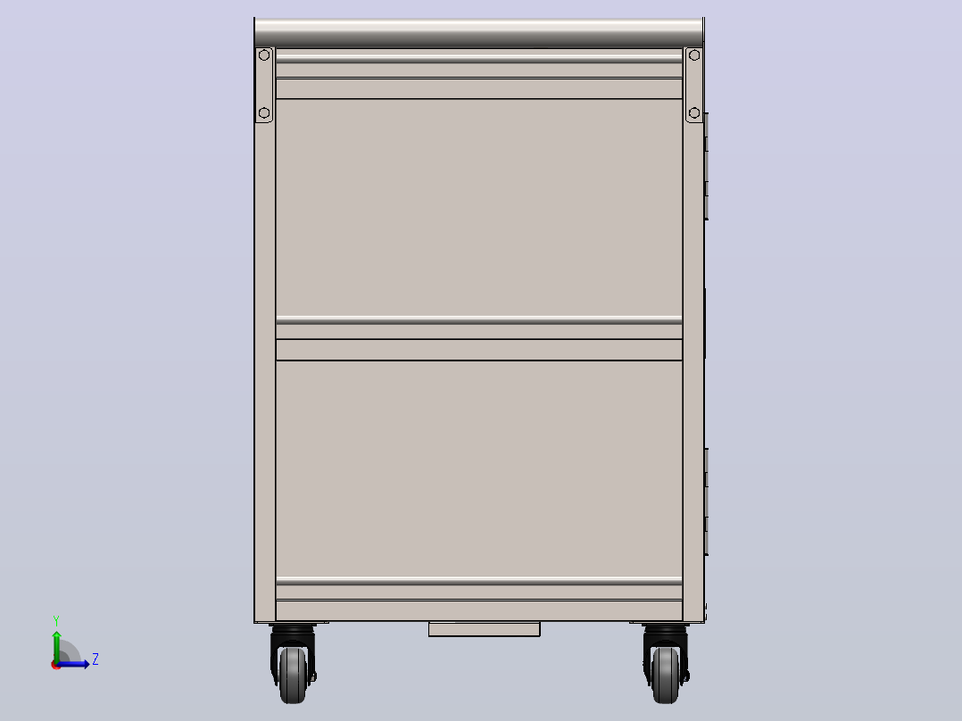 带垃圾桶柜的服务推车 1350 x 600 x 900 毫米左视图