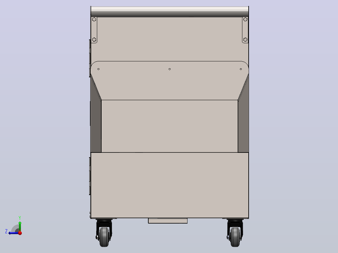 带垃圾桶柜的服务推车 1350 x 600 x 900 毫米右视图
