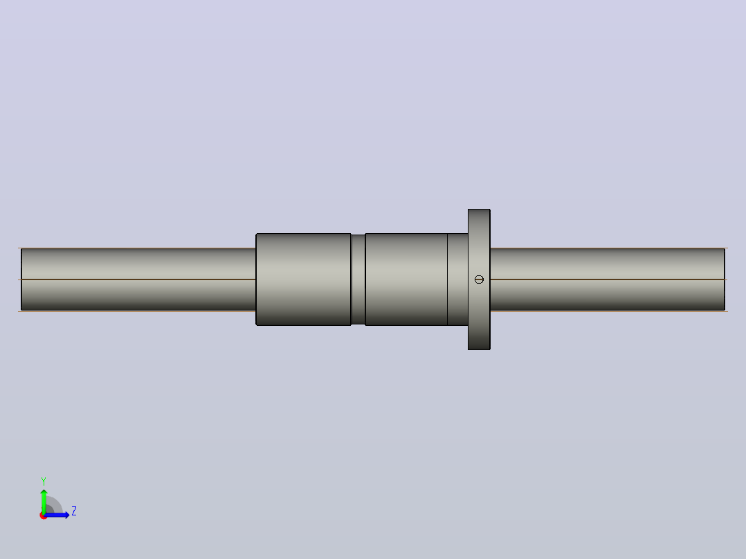 FFZD6312-5滚珠丝杆3D模型左视图