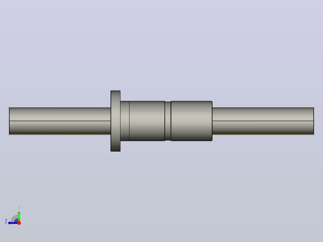 FFZD6312-5滚珠丝杆3D模型右视图