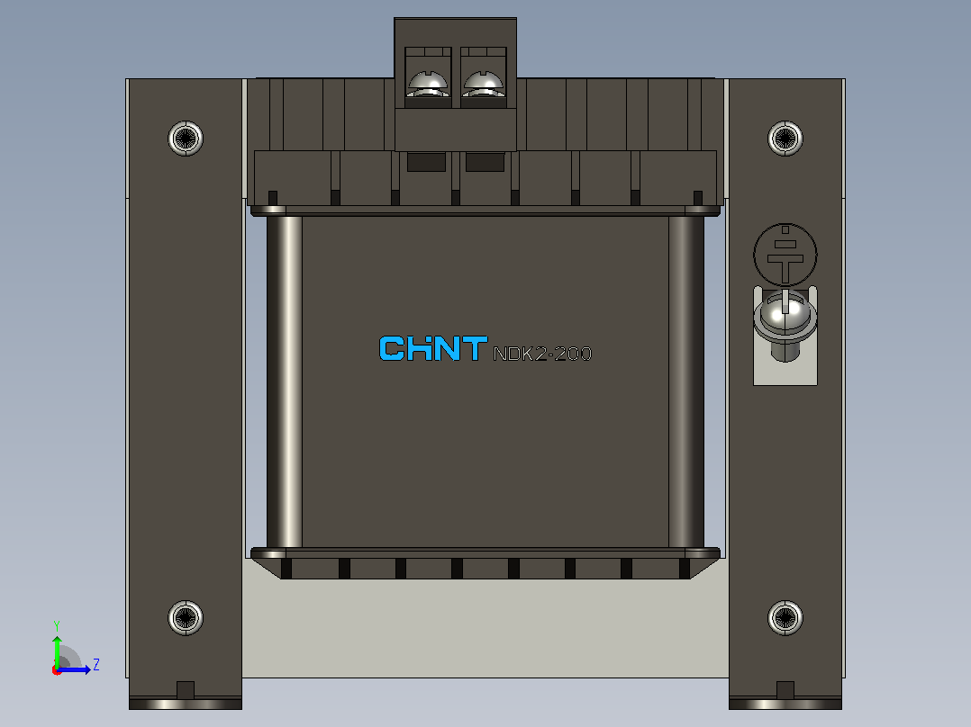 NDK2-200 380V-220V控制变压器三维模型202407左视图