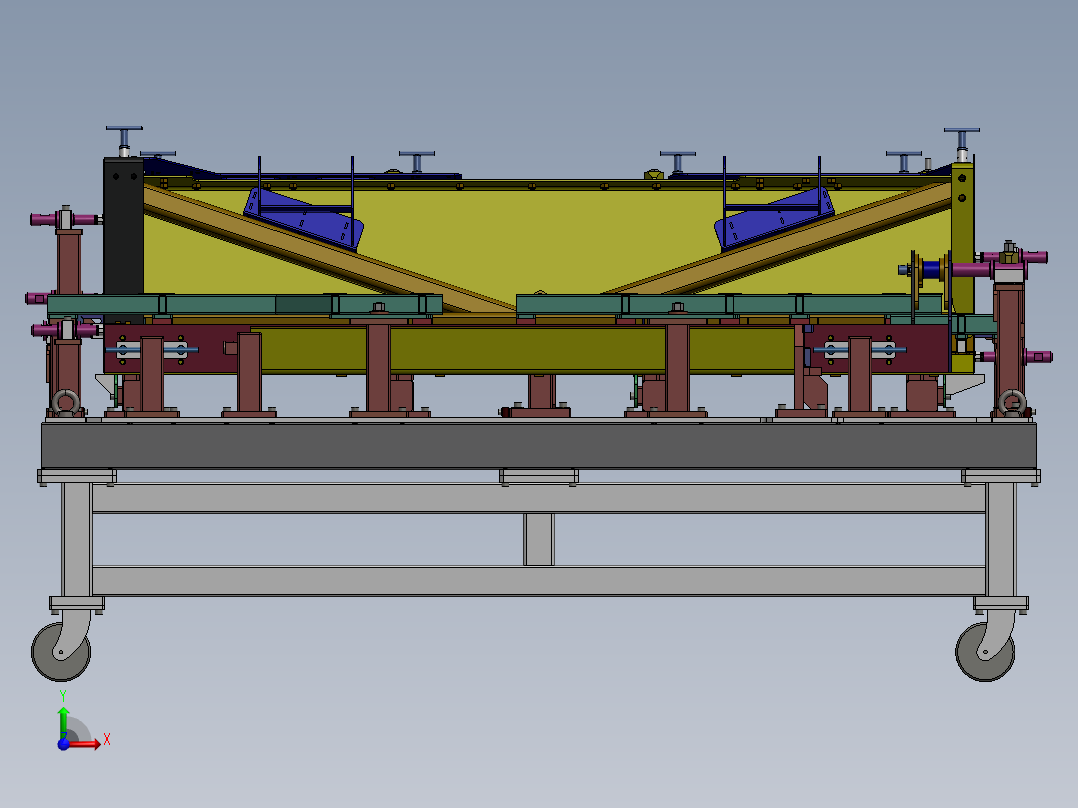 旋转焊接工装夹具平台sw17前视图