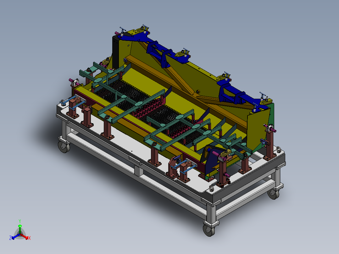 旋转焊接工装夹具平台sw17正等轴测图