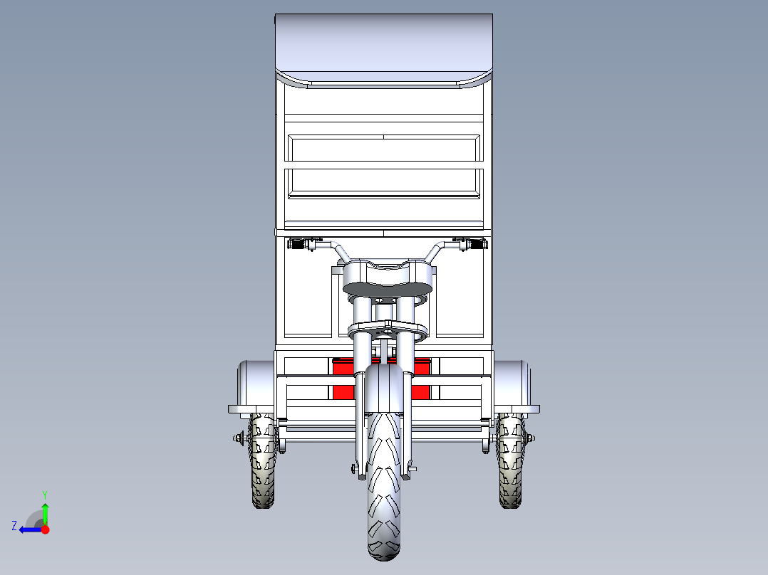载客电动三轮车右视图