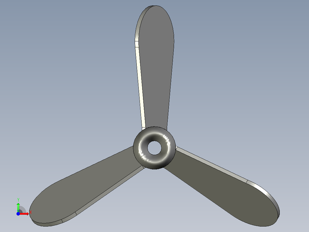 风扇叶片3D模型前视图