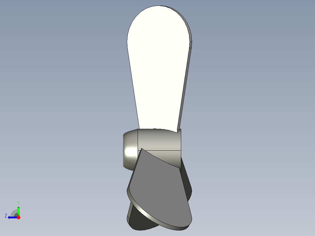 风扇叶片3D模型右视图