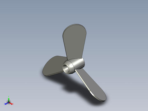 风扇叶片3D模型正等轴测缩略图