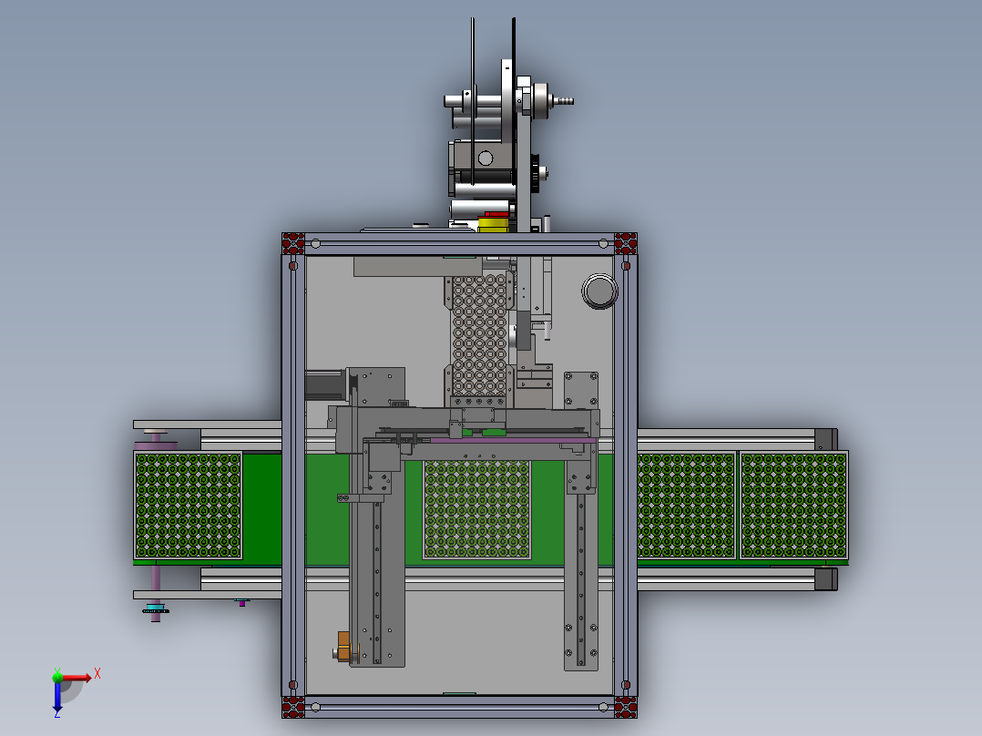 充电宝电池贴标机俯视图