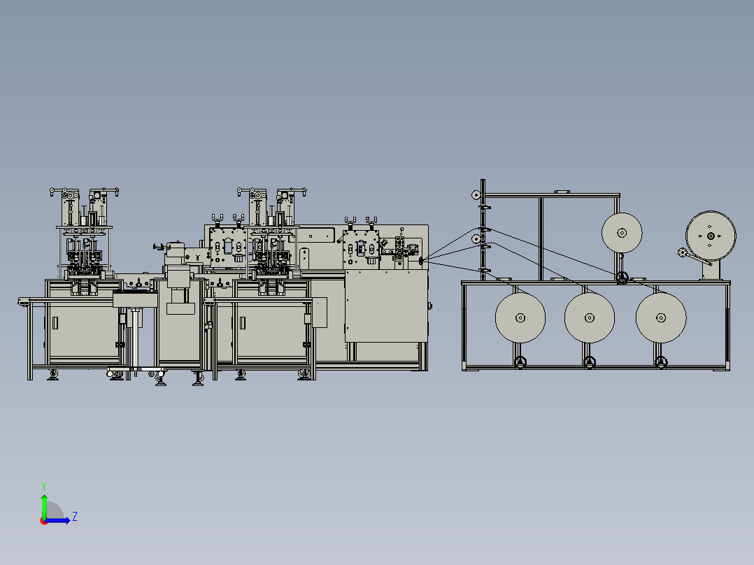 三代次口罩机左视图