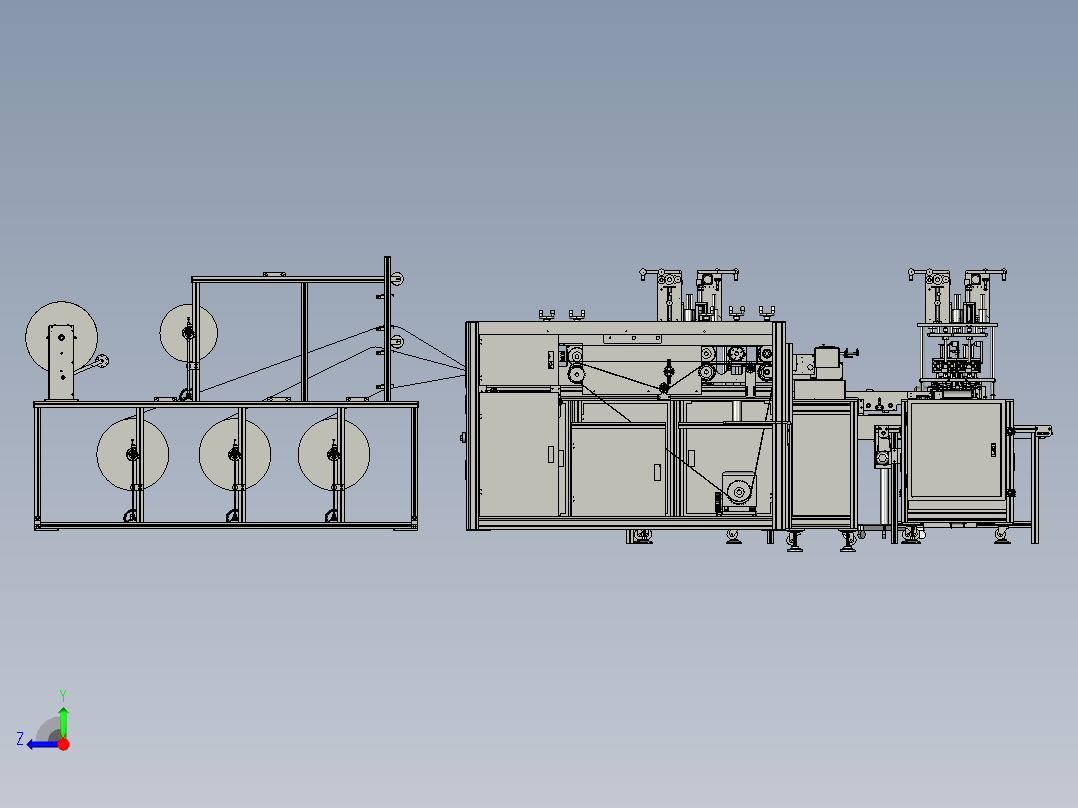 三代次口罩机右视图