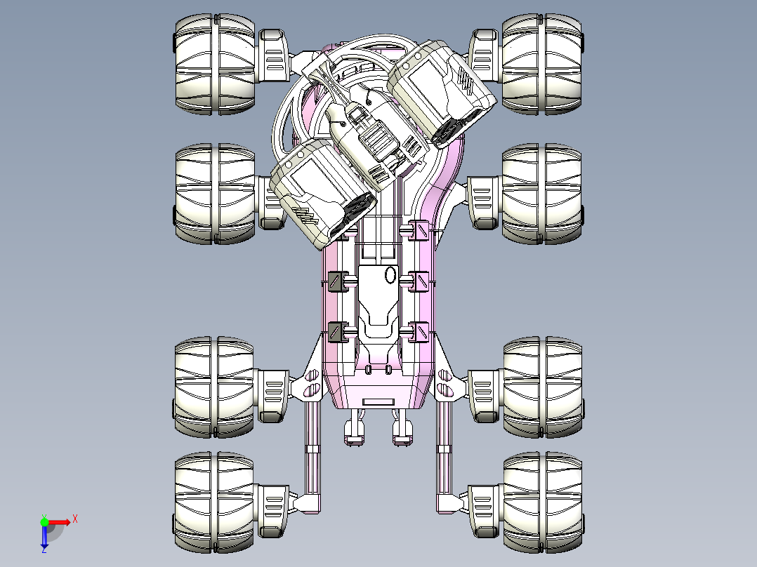 全轮驱动军用车俯视图