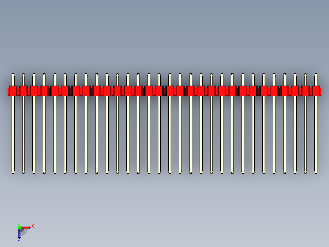 彩色公头100mil（2.54mm）系列-DS1021_red_1x30p_100mil_Type19_rev1.0俯视图