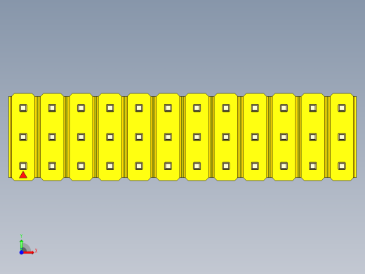 彩色公头100mil（2.54mm）系列-DS1021_yellow_3x12p_100mil_Type43_rev1.0前视缩略图