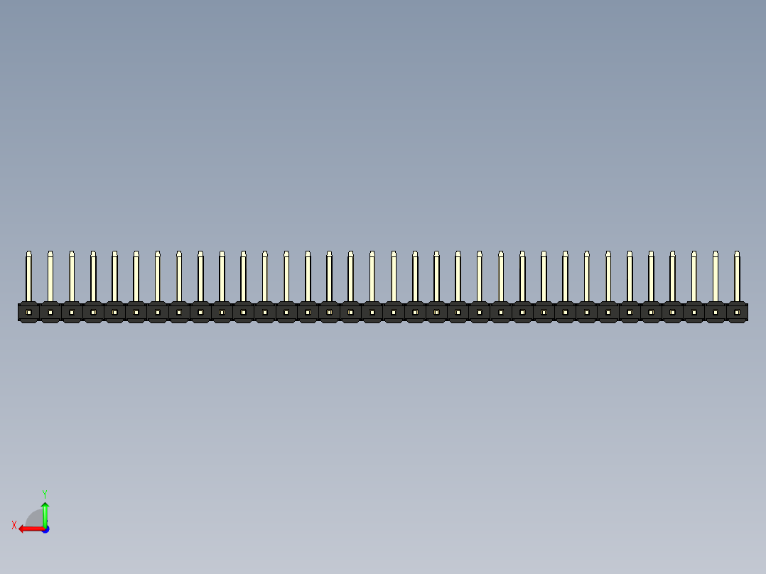 彩色公排针 100mil 2.54mm 系列-DS1022_black_34p_100mil_TypeU_rev1.0后视图