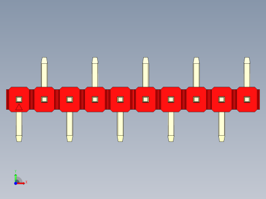 彩色公排针 100mil 2.54mm 系列-DS1022_red_10p_100mil_Type_SMT_R2_rev1.0前视缩略图