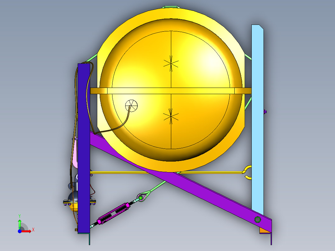 气胀式固定筏架前视图
