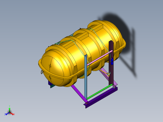 气胀式固定筏架正等轴测缩略图