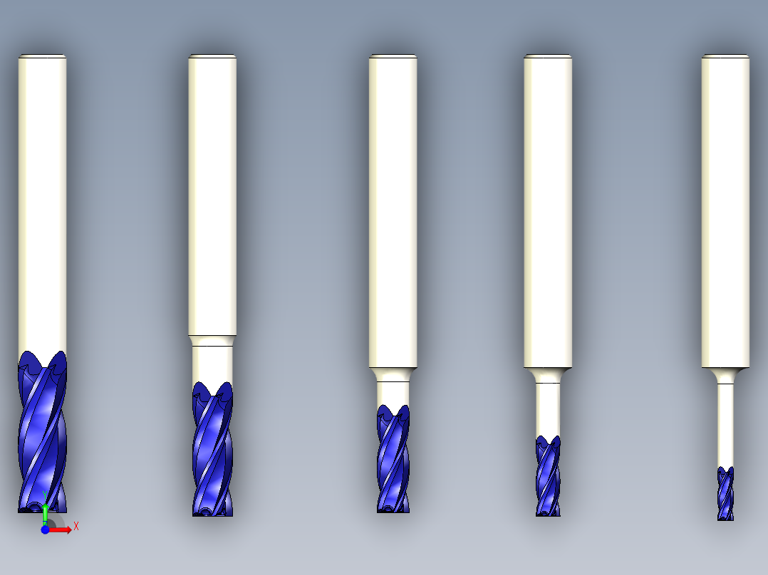 2-6mm小型CNC刀具系列前视图
