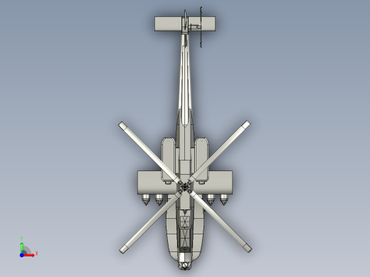 阿帕奇 64-AH 直升机---格式为：STP前视缩略图