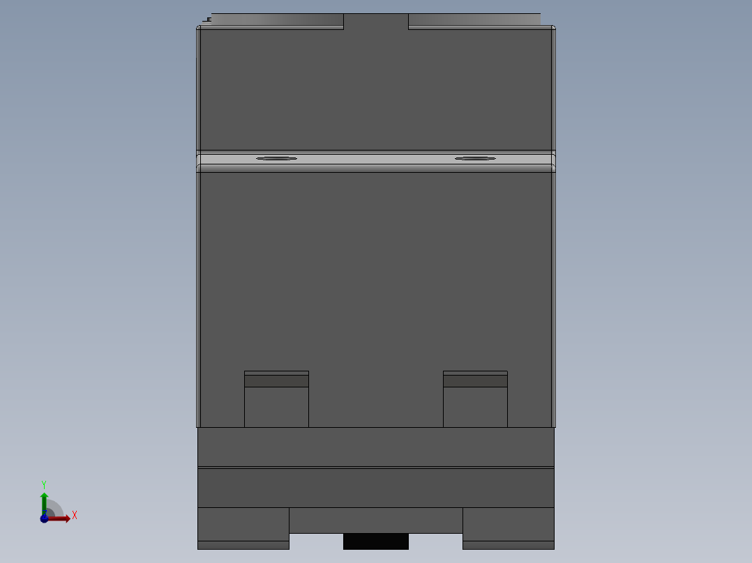 插座DIN导轨前视图