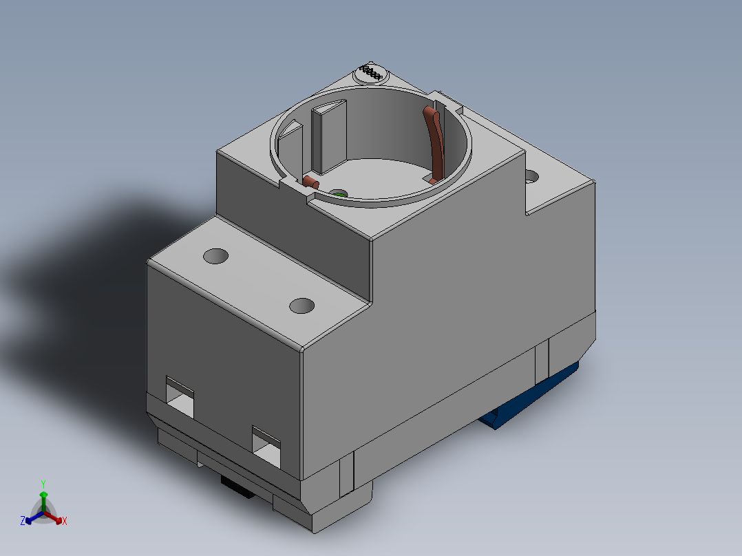 插座DIN导轨正等轴测图