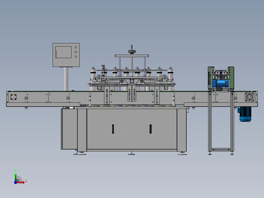 倍力气缸组装生产线sw17可编辑前视图